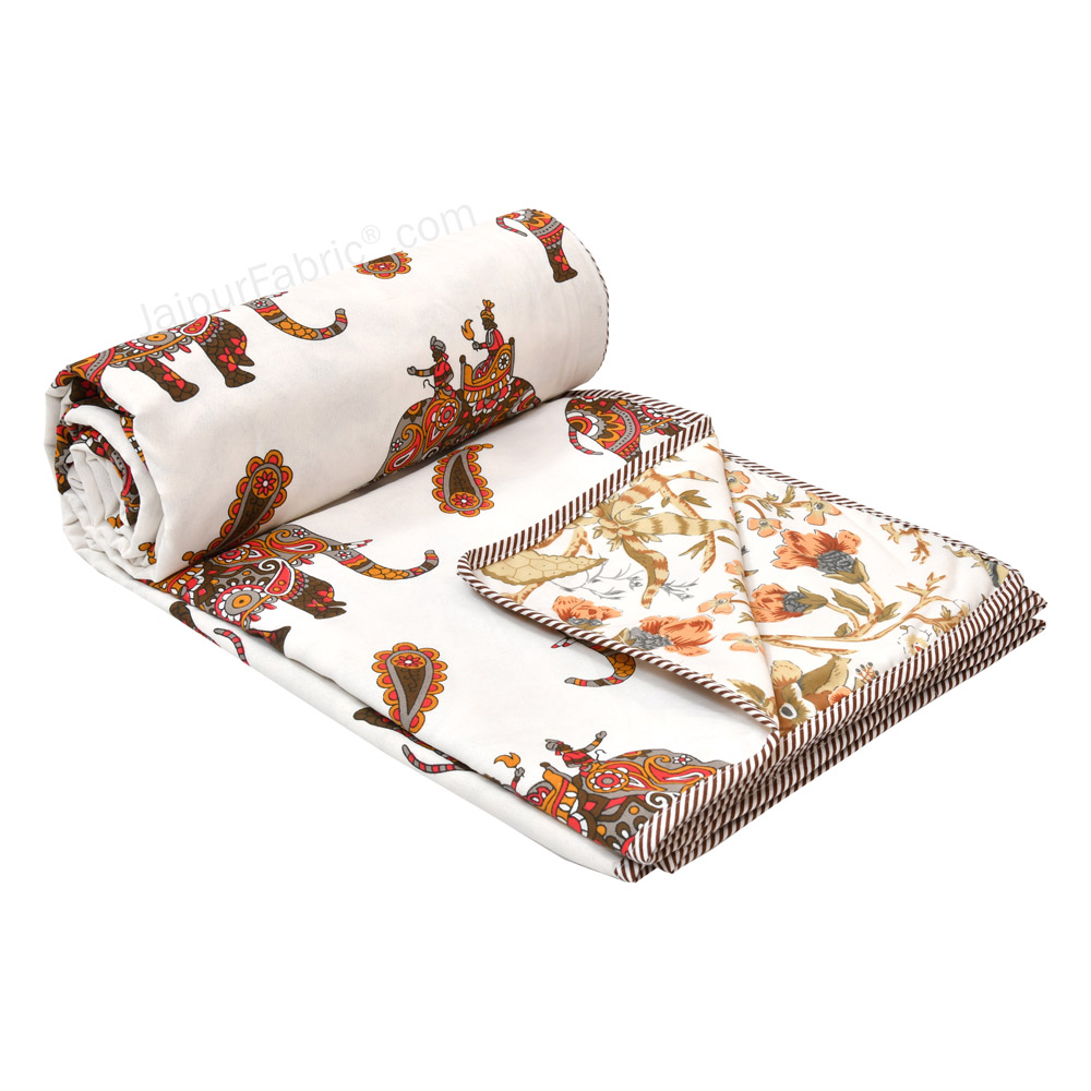 Shahi Sawari Walnut Brown Pure Cotton Double Bed Dohar