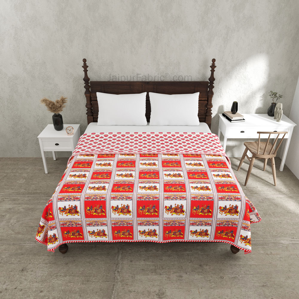 Royal Sanganeri Pure Cotton Reversible Double Bed AC Quilt Dohar