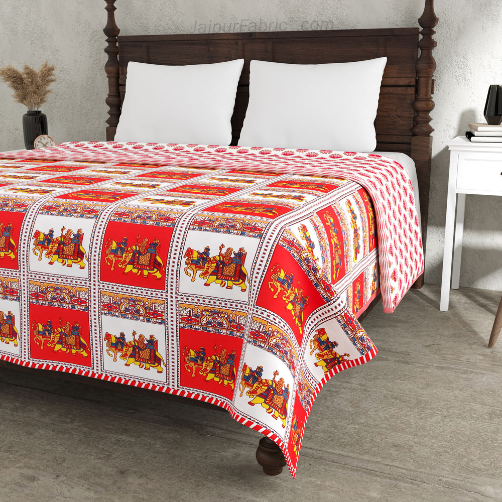 Royal Sanganeri Pure Cotton Reversible Double Bed AC Quilt Dohar