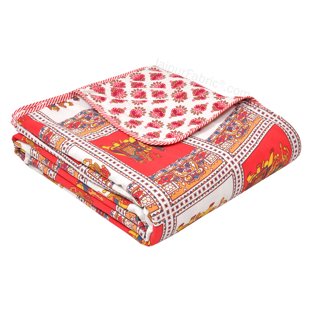 Royal Sanganeri Pure Cotton Reversible Double Bed AC Quilt Dohar