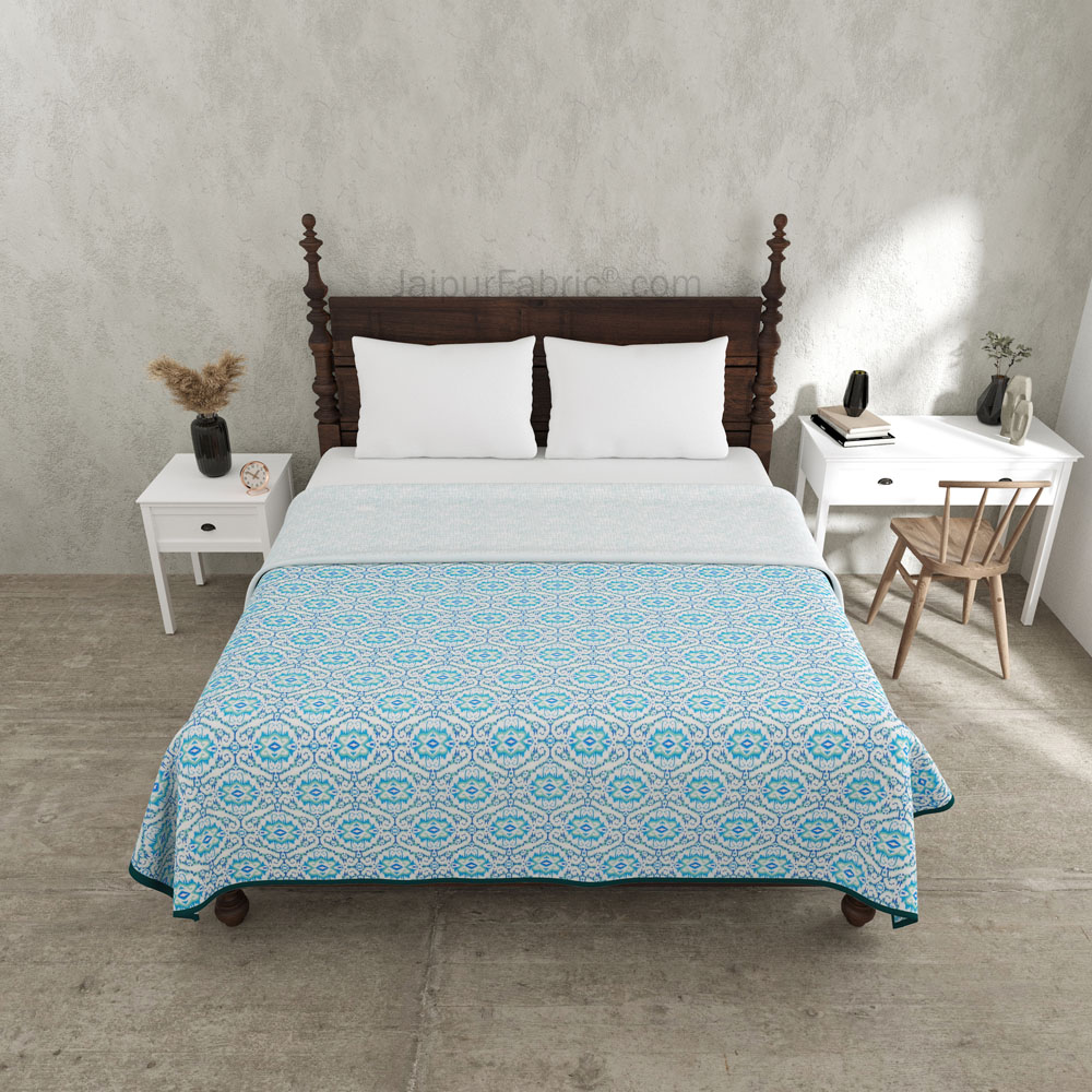 The Illusion Blueish Double Bed Dohar Blanket