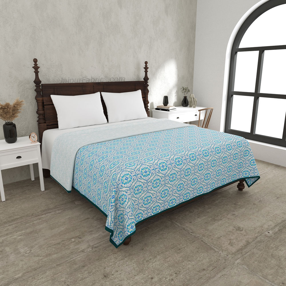 The Illusion Blueish Double Bed Dohar Blanket