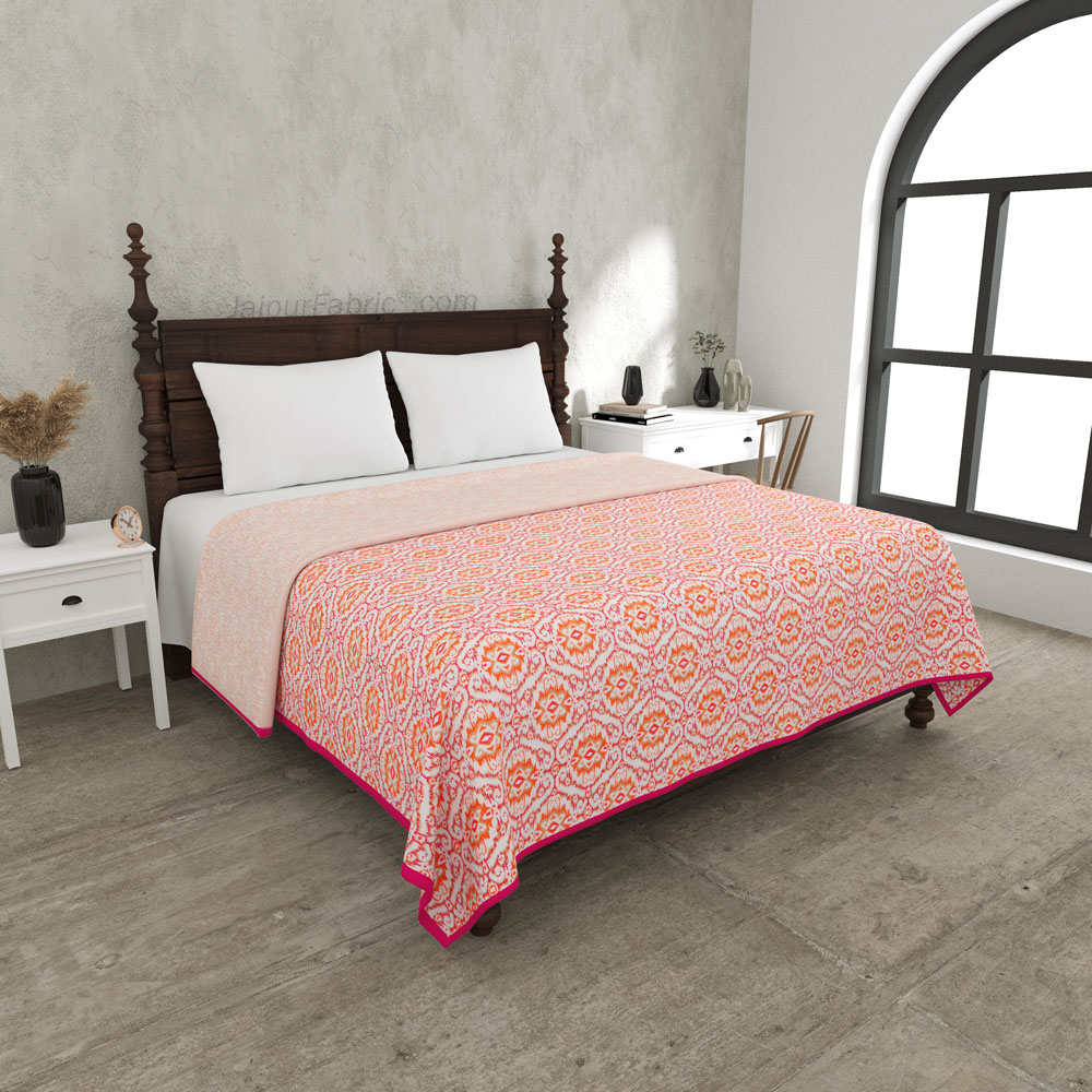 The Illusion Pinkish Double Bed Dohar Blanket