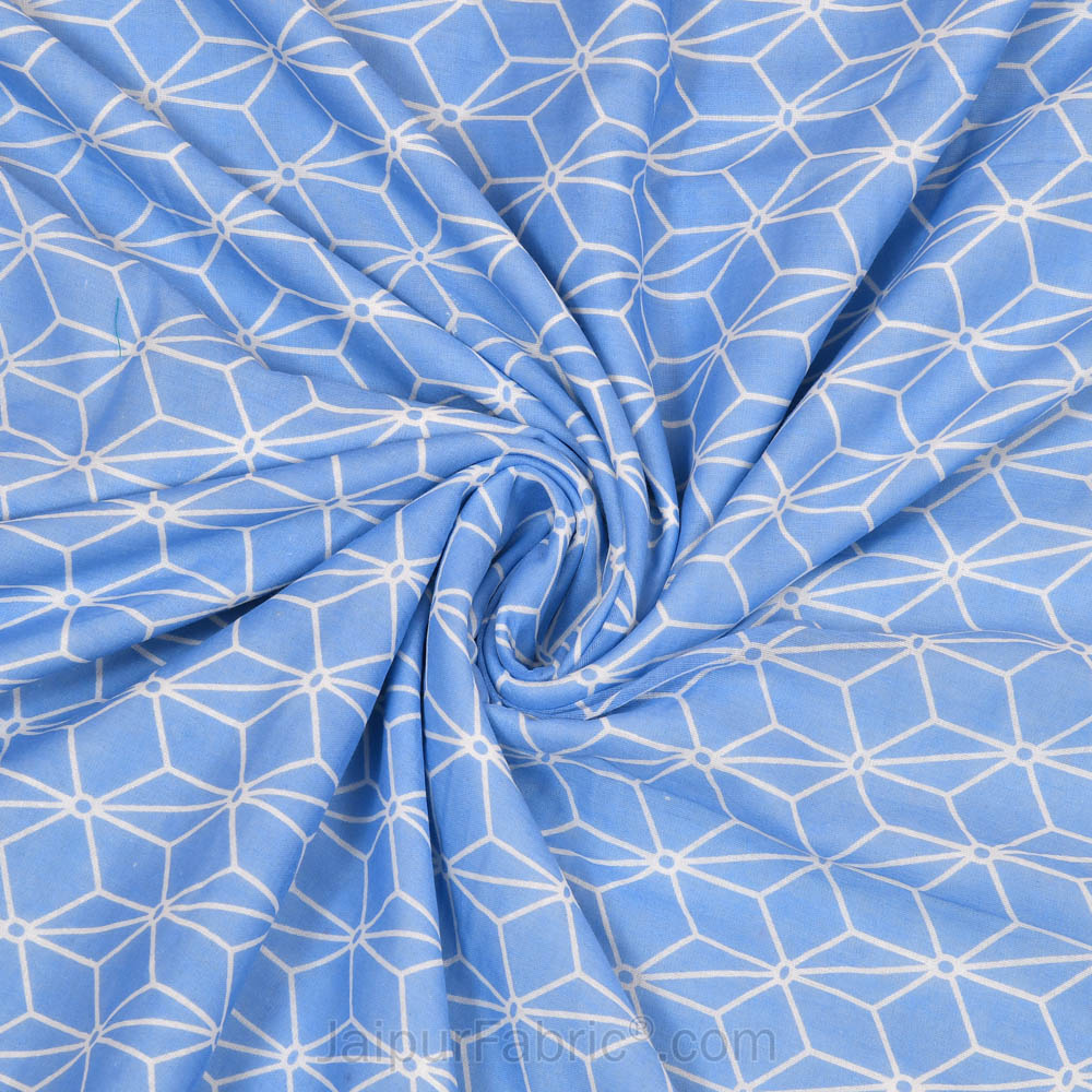 Geometricity Blue Double Bed Dohar Blanket