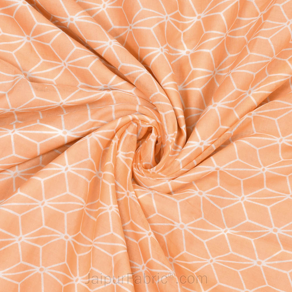 Geometricity Peach Double Bed Dohar Blanket