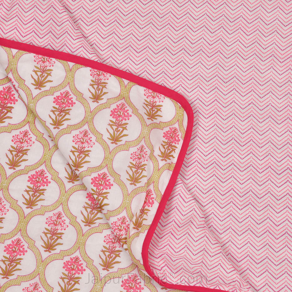 Jaal Darbar Pink Double Bed Dohar Blanket