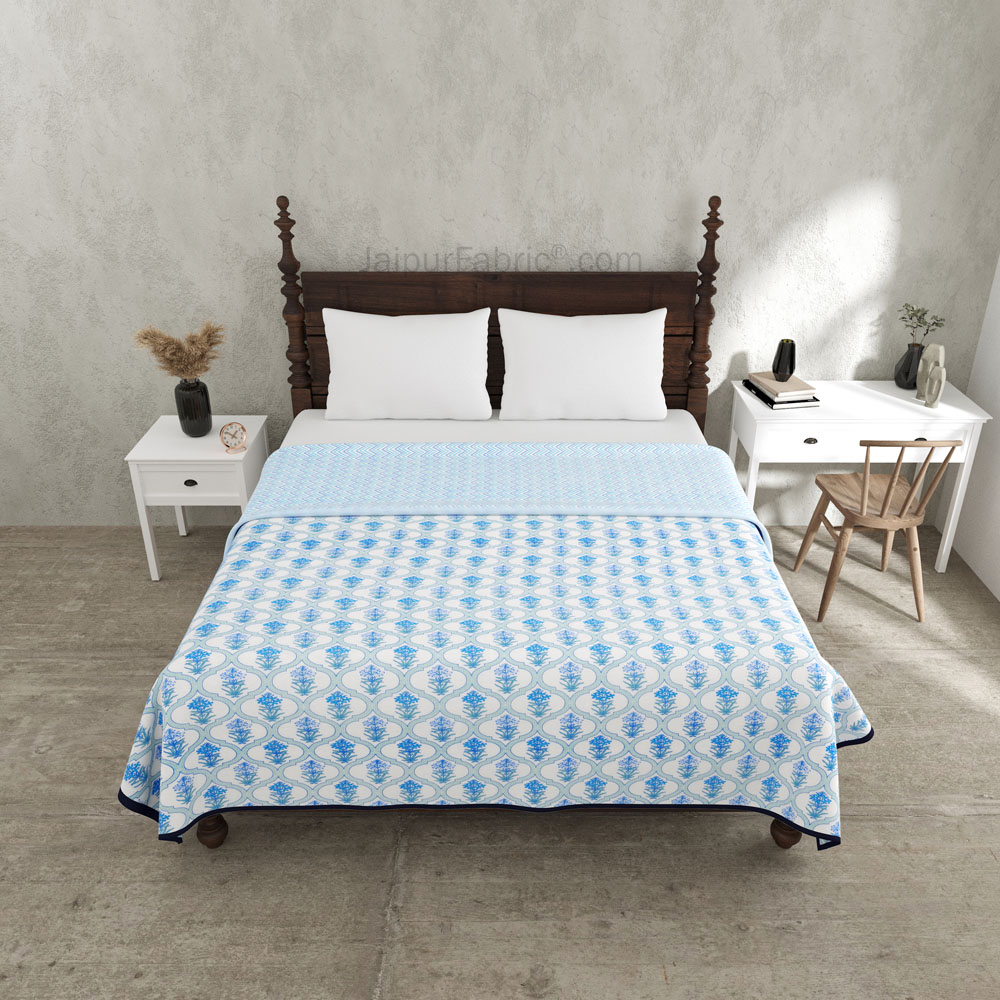 Jaal Darbar Blue Double Bed Dohar Blanket