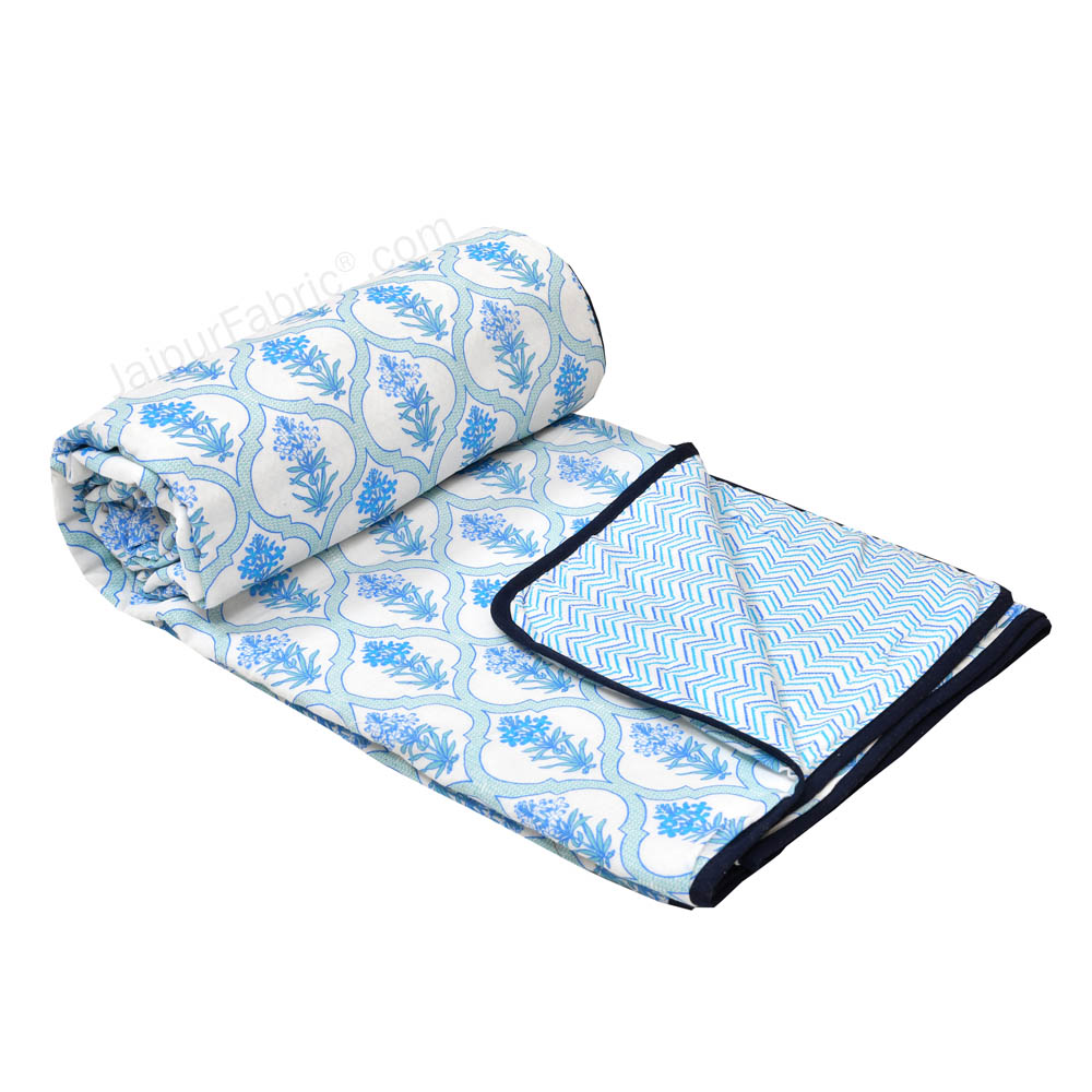 Jaal Darbar Blue Double Bed Dohar Blanket