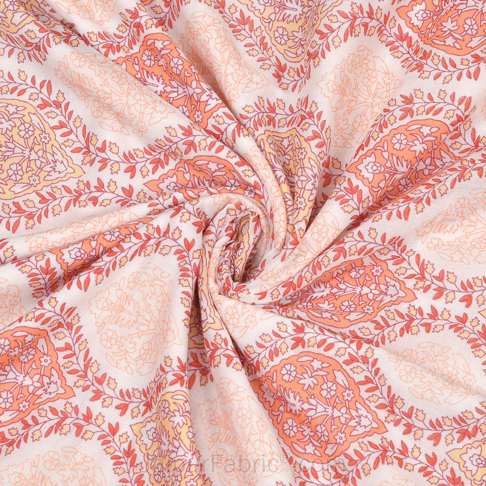 Wavy Ethnic Peachy Pink Double Bed Dohar Blanket