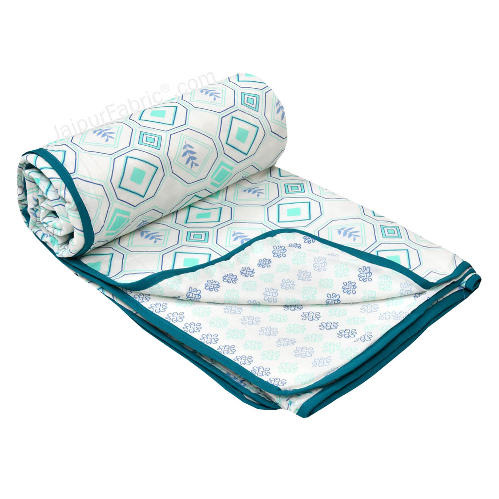 Artistic Maze Greenery Double Bed Dohar Blanket