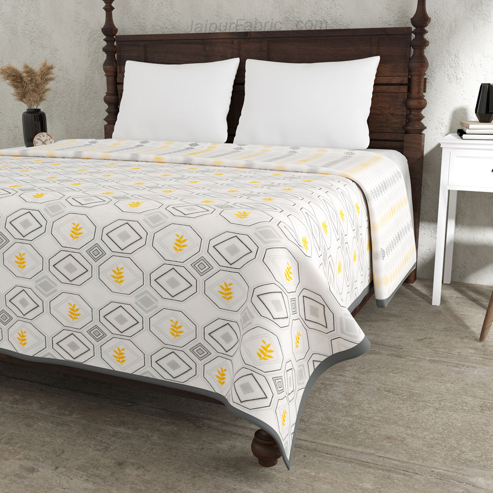 Artistic Maze Mustard GreyDouble Bed Dohar Blanket