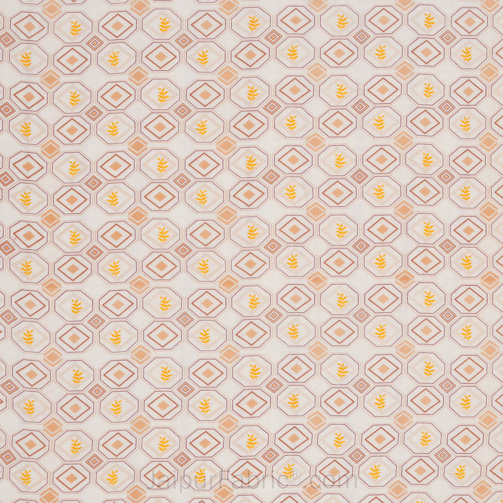 Artistic Maze Peach Yellow Double Bed Dohar Blanket