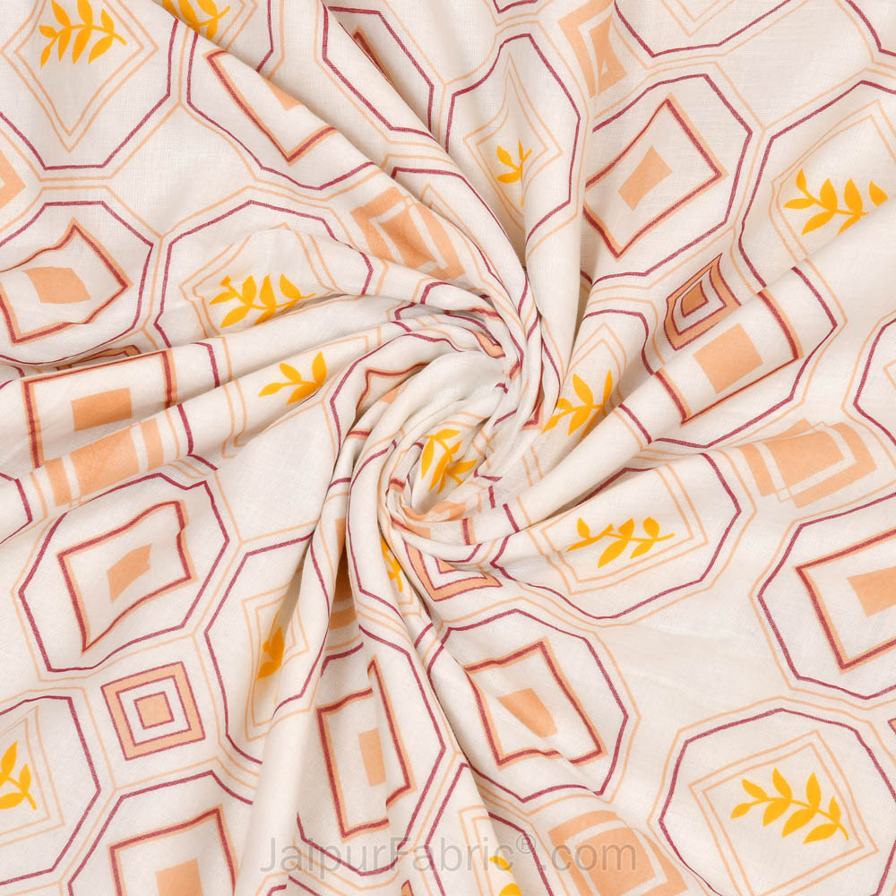 Artistic Maze Peach Yellow Double Bed Dohar Blanket