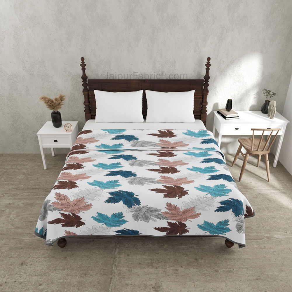 Maple Leaf MultiColor Double Bed Dohar Blanket