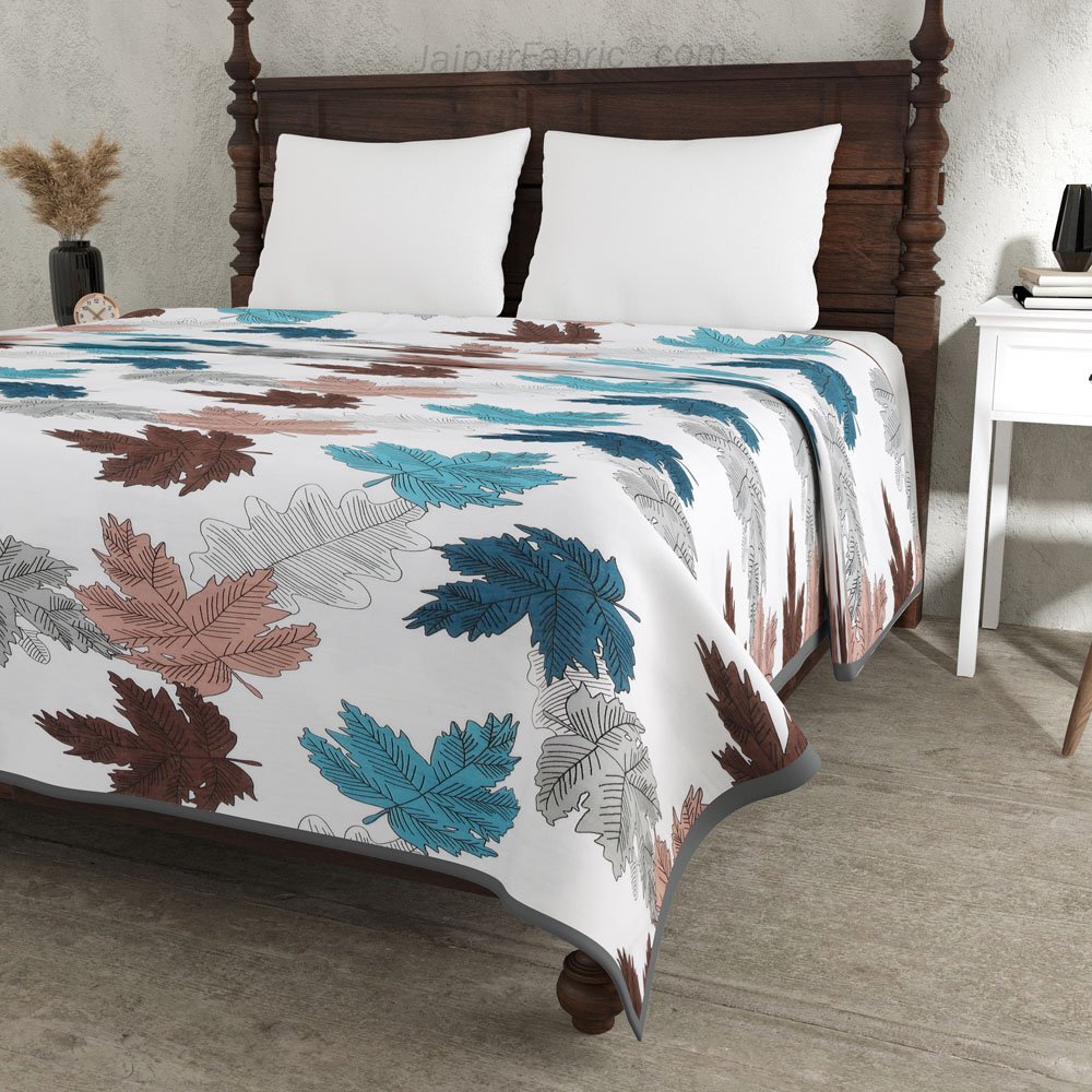 Maple Leaf MultiColor Double Bed Dohar Blanket