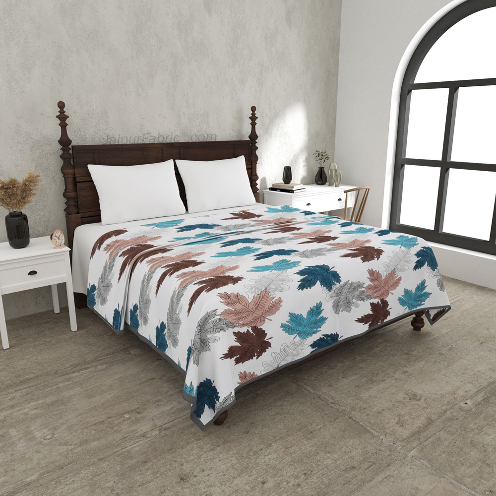 Maple Leaf MultiColor Double Bed Dohar Blanket