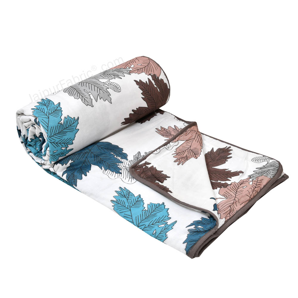 Maple Leaf MultiColor Double Bed Dohar Blanket