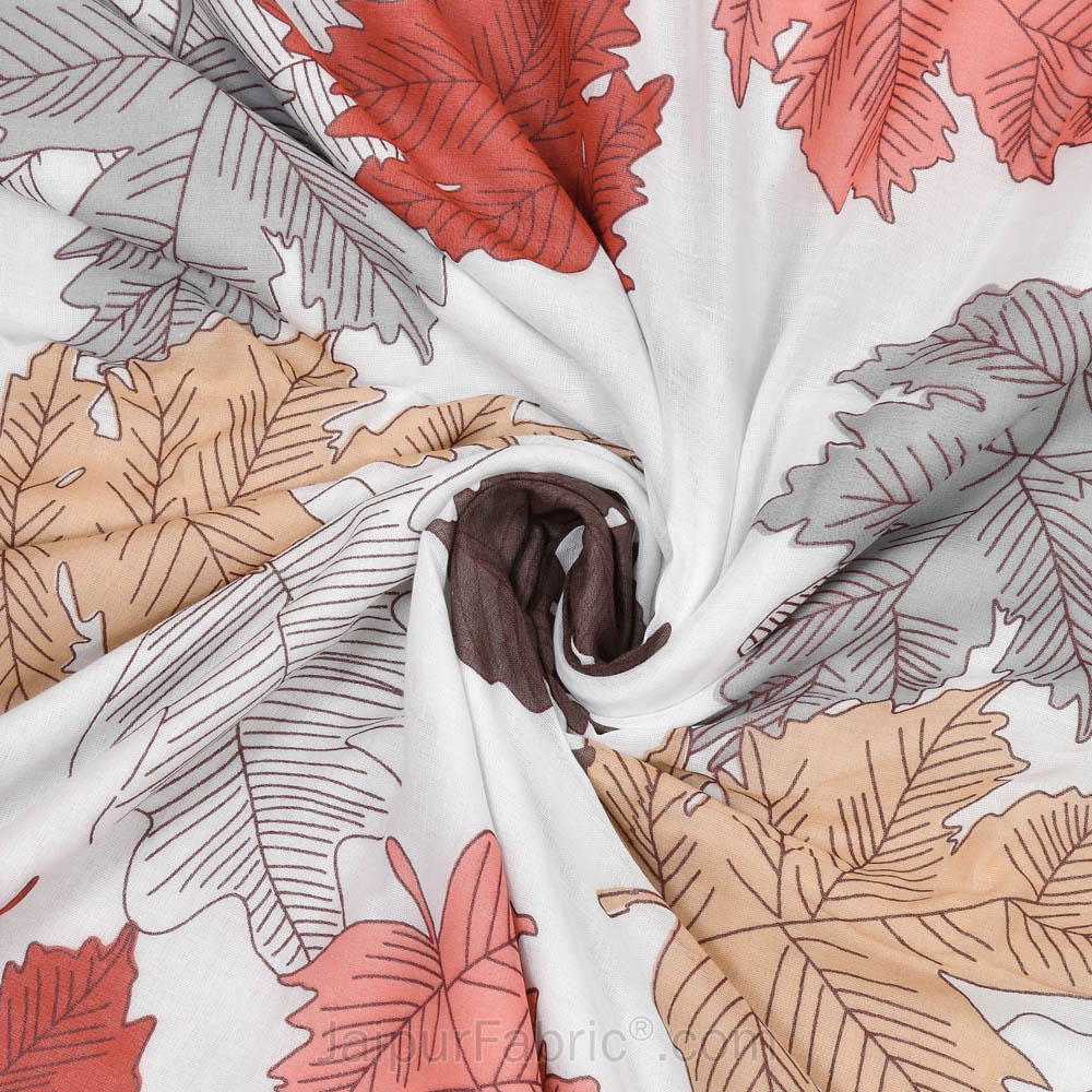 Maple Leaf Reddish Double Bed Dohar Blanket