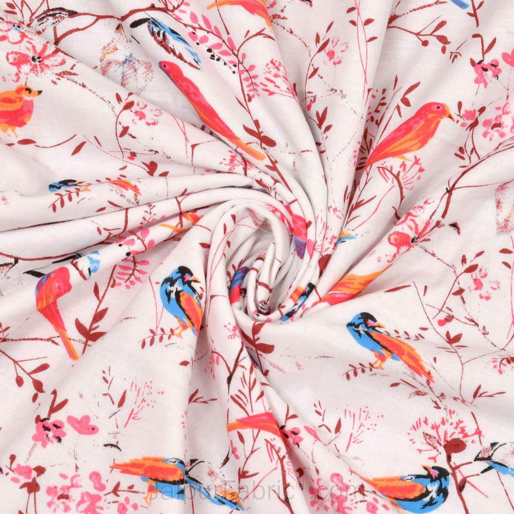 Parakeets Pink Double Bed Dohar Blanket