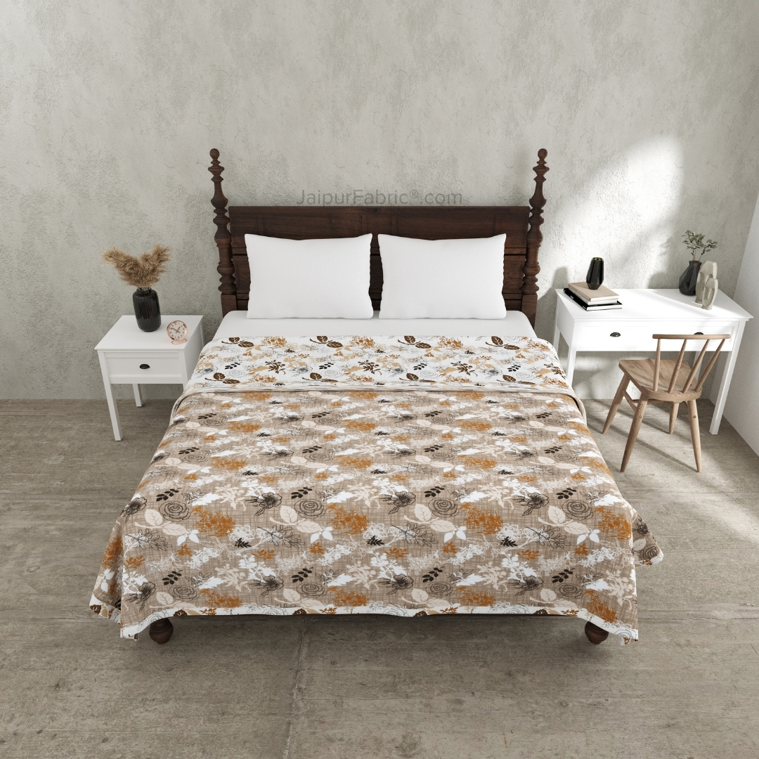 Finest Picks Brown Cotton Reversible Double Bed Dohar