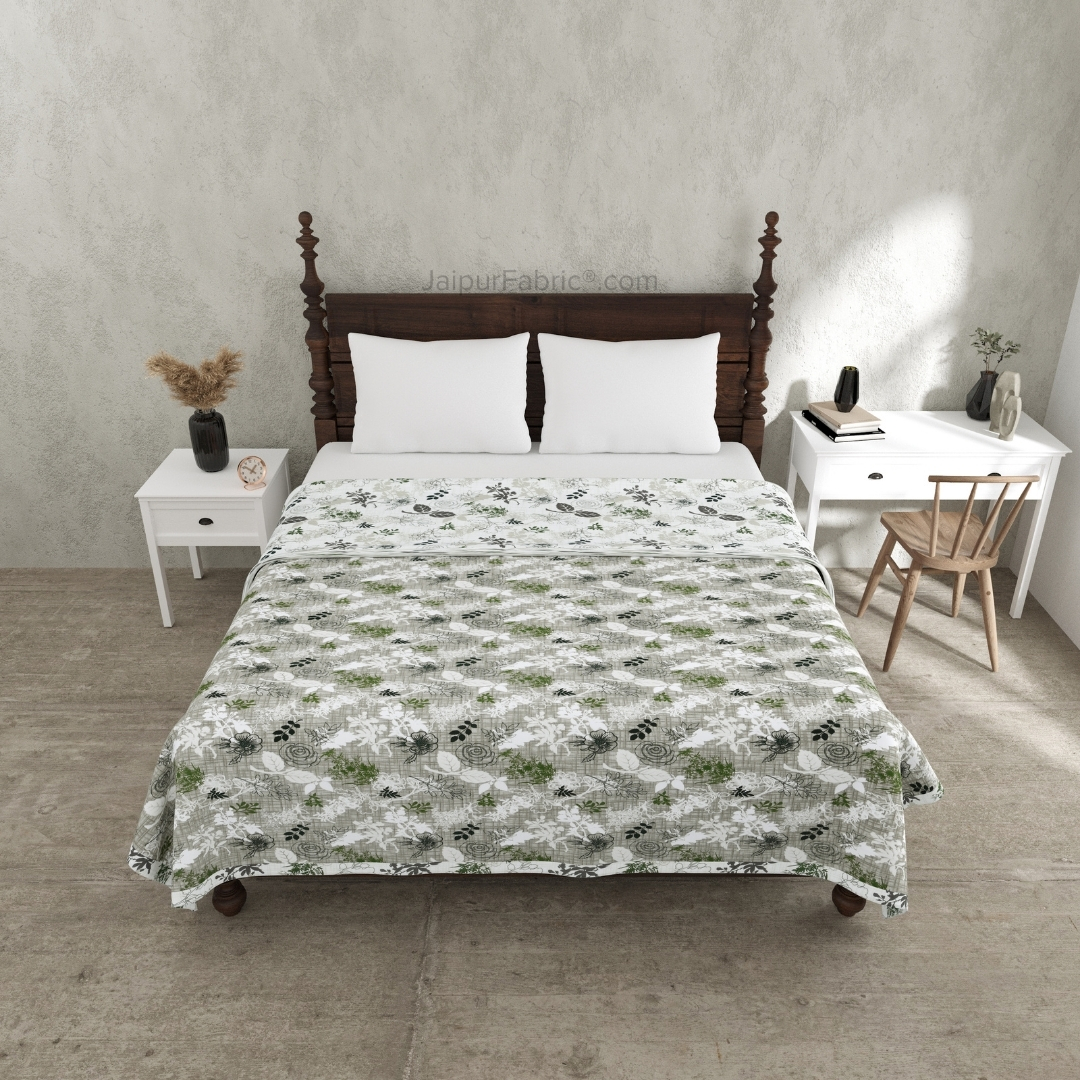 Finest Picks Grey Cotton Reversible Double Bed Dohar