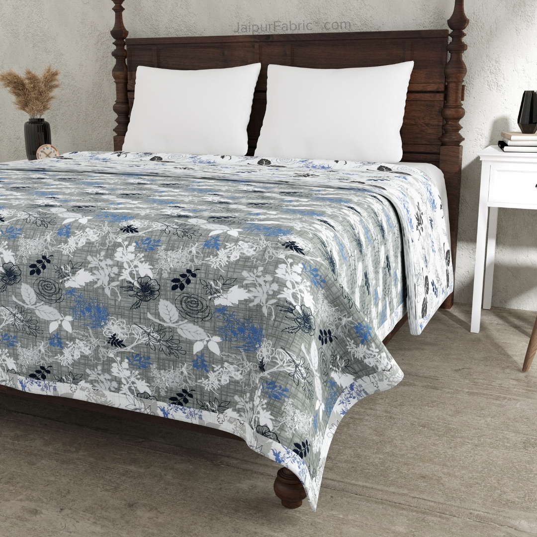 Finest Picks Blue Cotton Reversible Double Bed Dohar