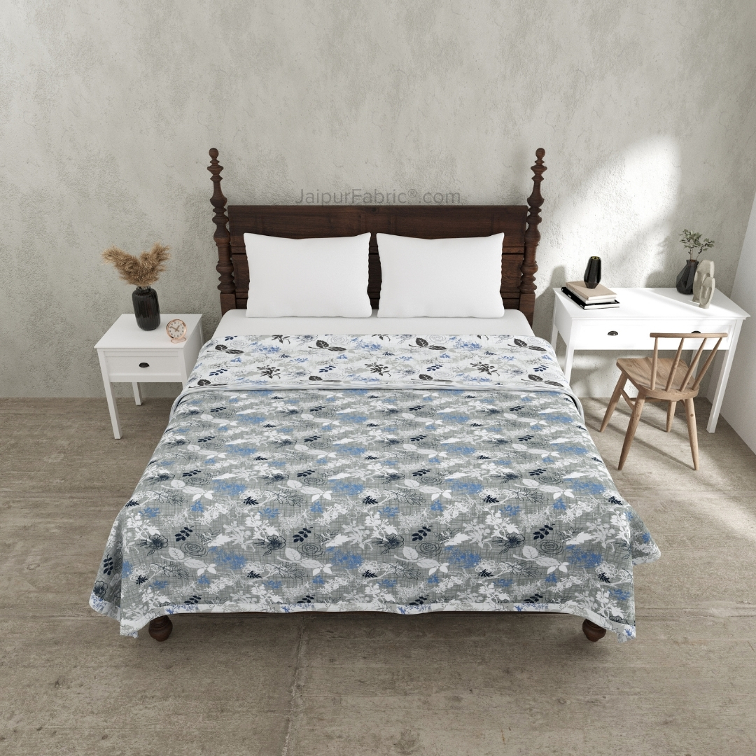 Finest Picks Blue Cotton Reversible Double Bed Dohar