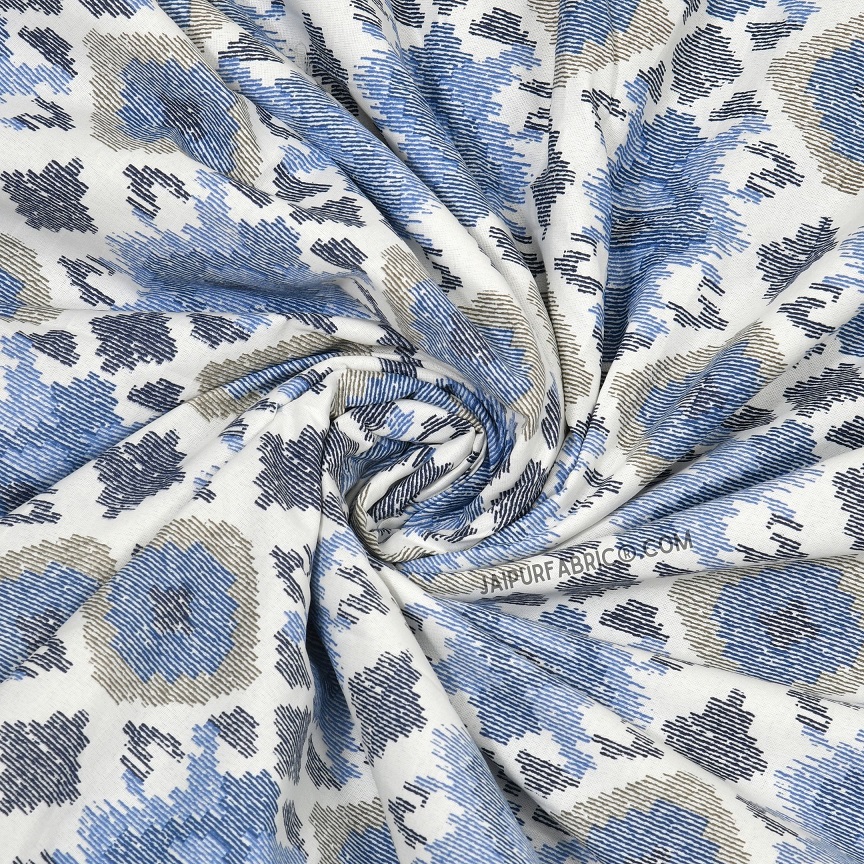 Ocean Whisper Blue and White Cotton Reversible Double Bed Dohar