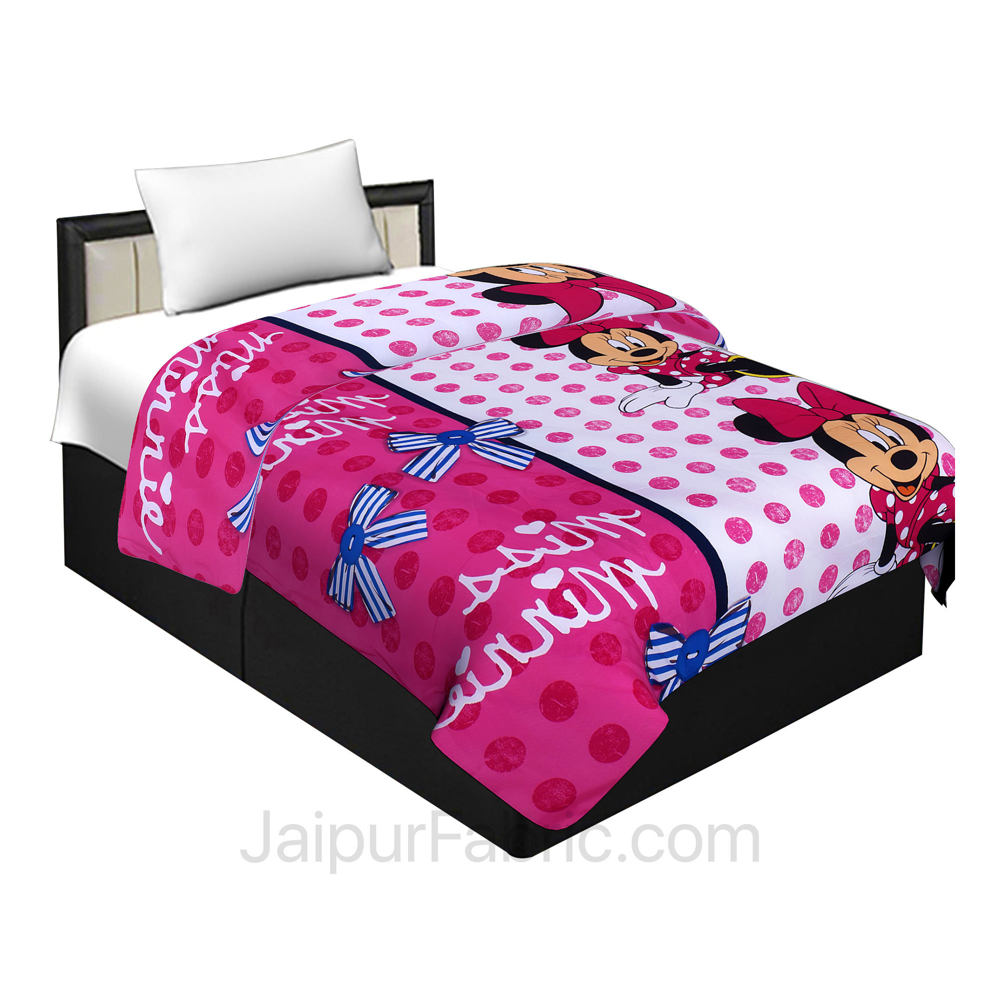 Cotton Minnie Mouse Pink Reversible Single Blanket/Duvet/Quilt/AC Dohar