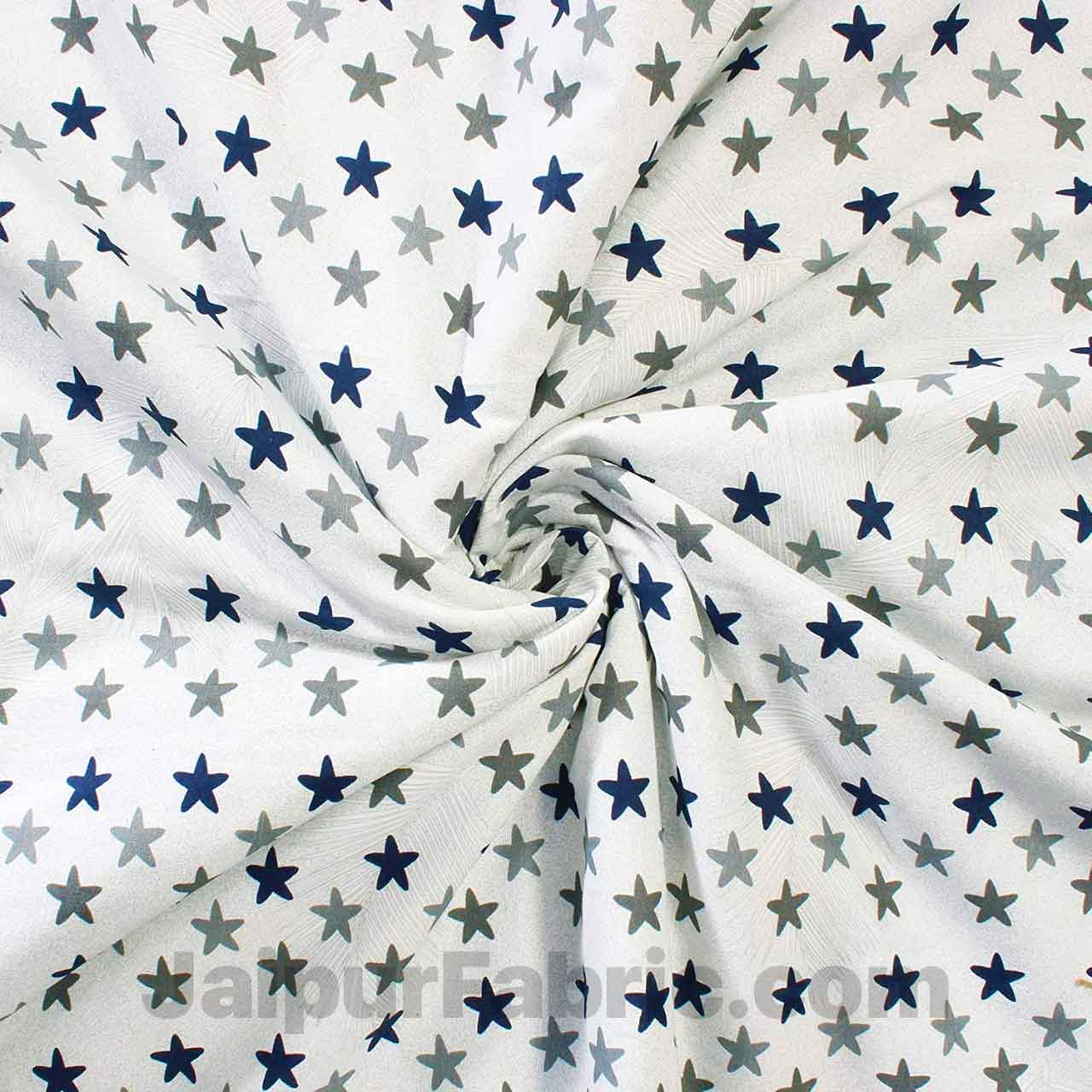 Pure Cotton Multi Grey Star Reversible Double Blanket/Duvet/Quilt/AC Dohar