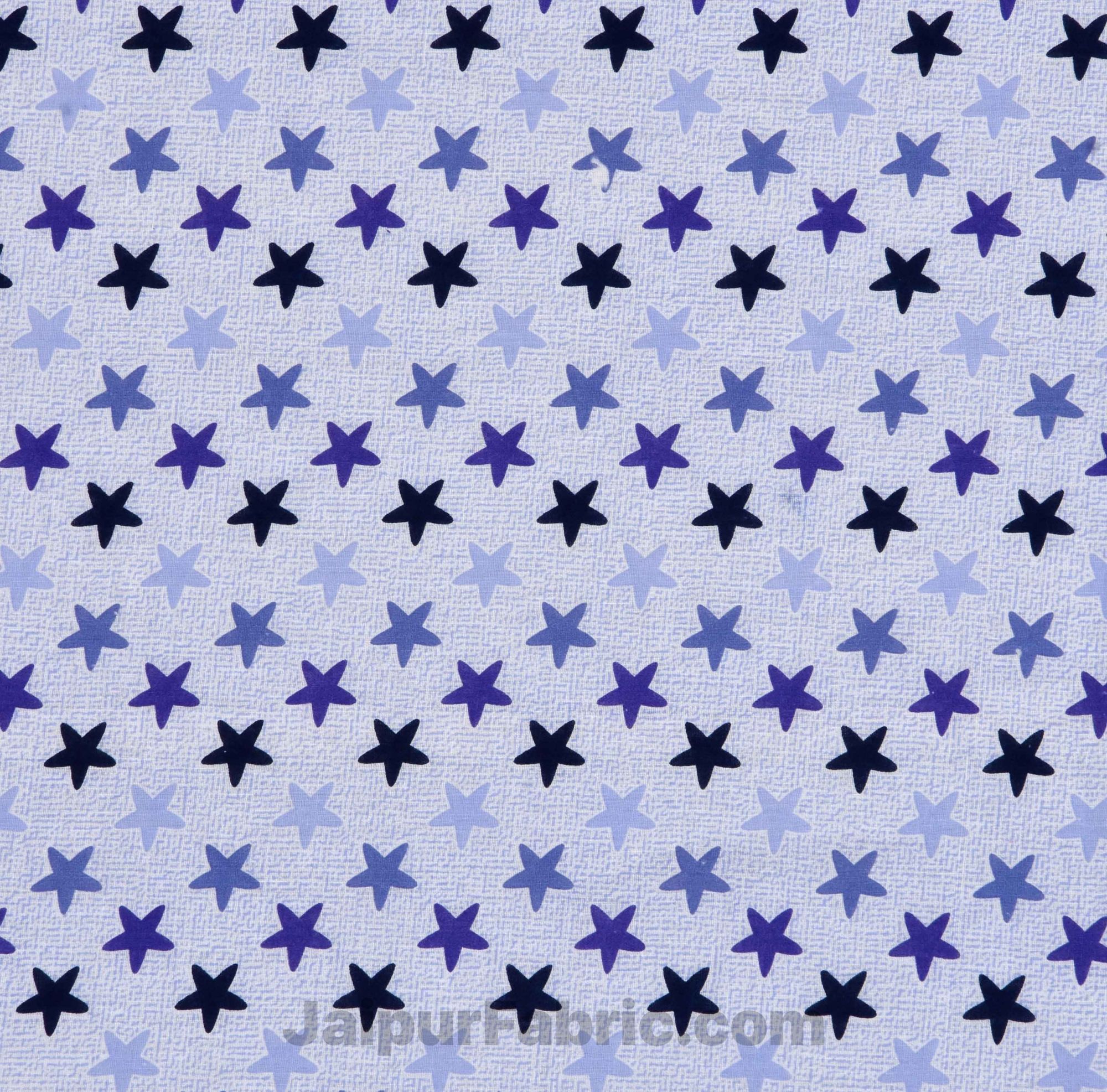 Pure Cotton Multi Blue Star Reversible Double Blanket/Duvet/Quilt/AC Dohar