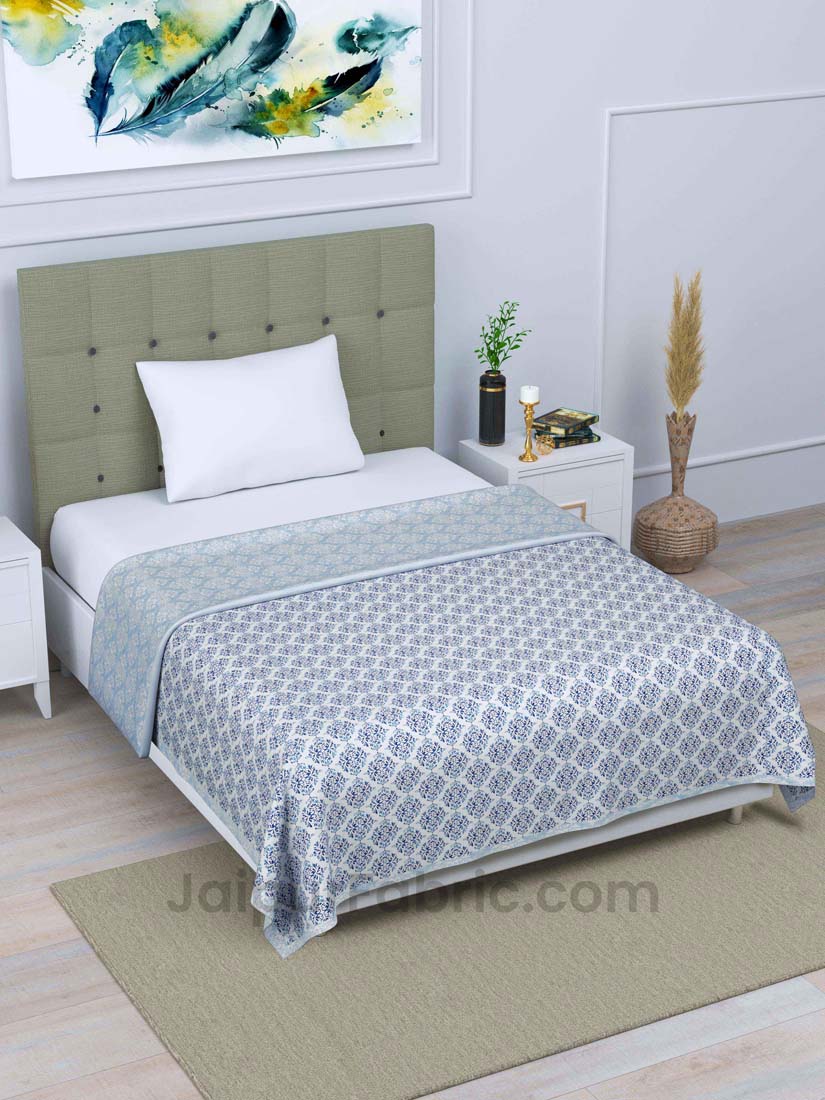 JaipurFabric® Blue Ethnic Single Bed Reversible Dohar