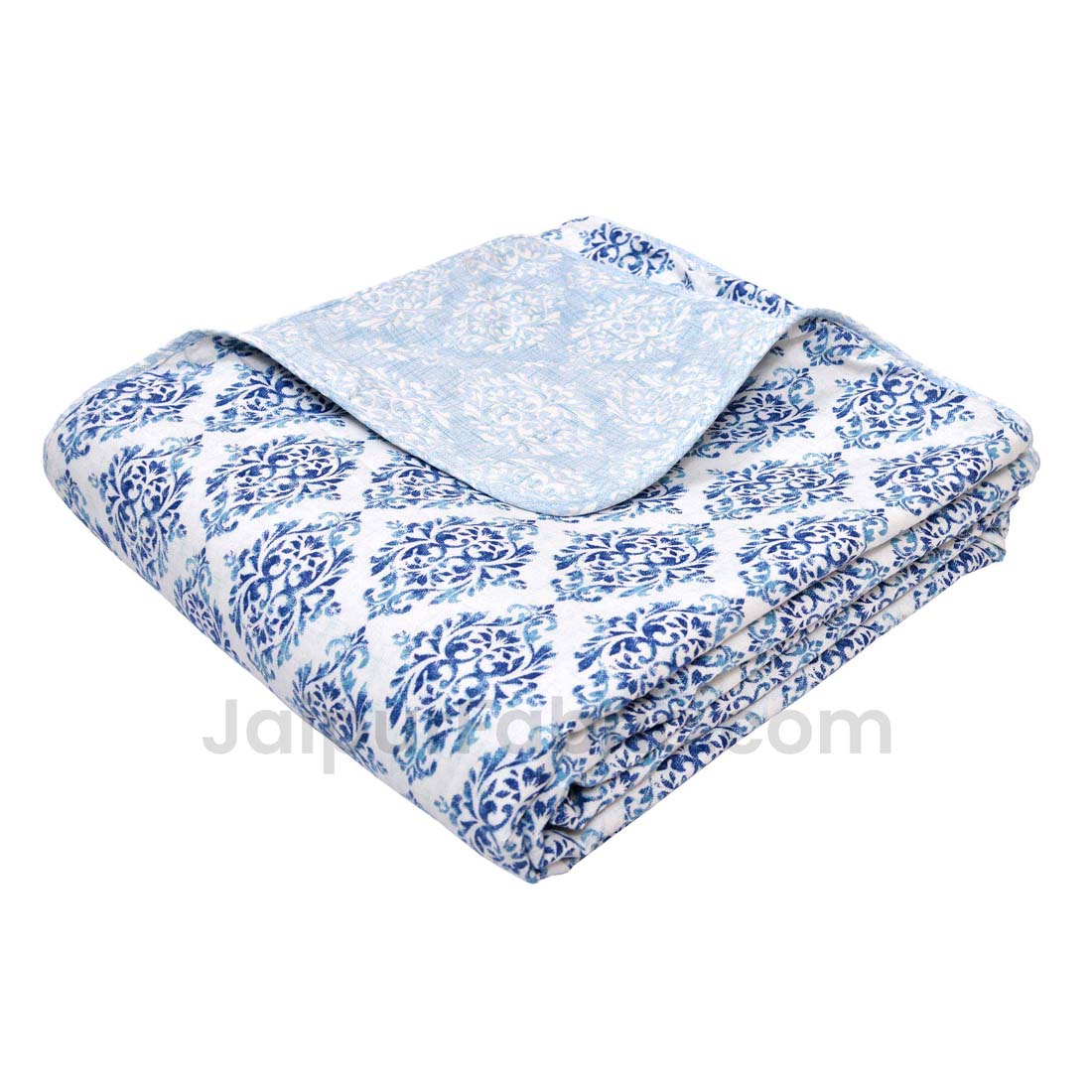 JaipurFabric® Blue Ethnic Single Bed Reversible Dohar