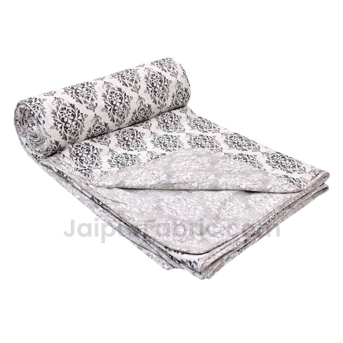 JaipurFabric® Gray Ethnic Single Bed Reversible Dohar