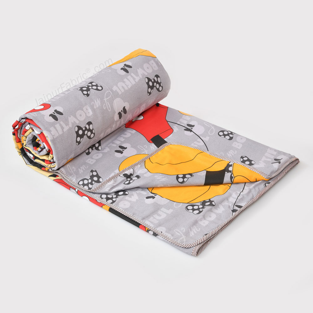 Mickey Mini Cotton Dohar for Kids Single Bed