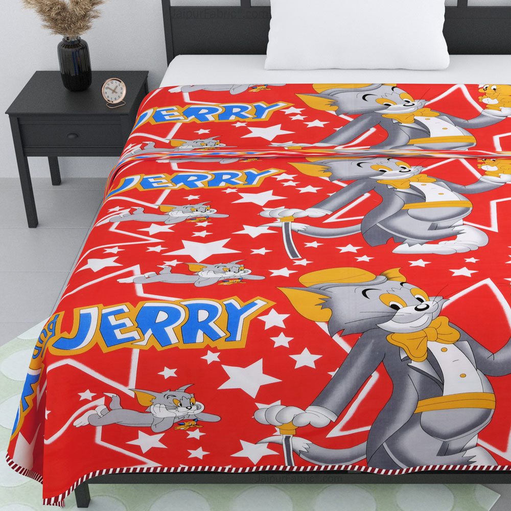 Tom & Jerry Cotton Dohar for Kids Single Bed