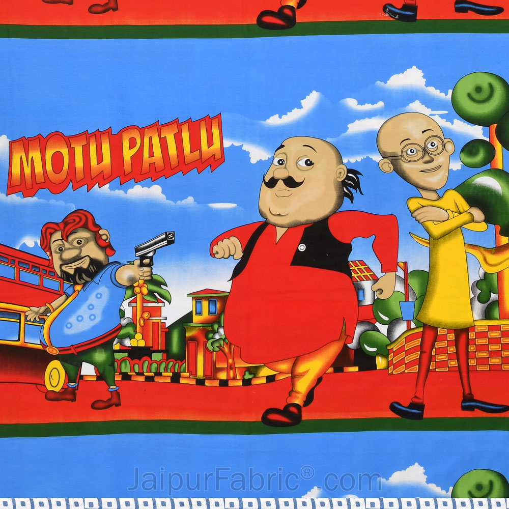 Motu Patlu Cotton Dohar for Kids Single Bed