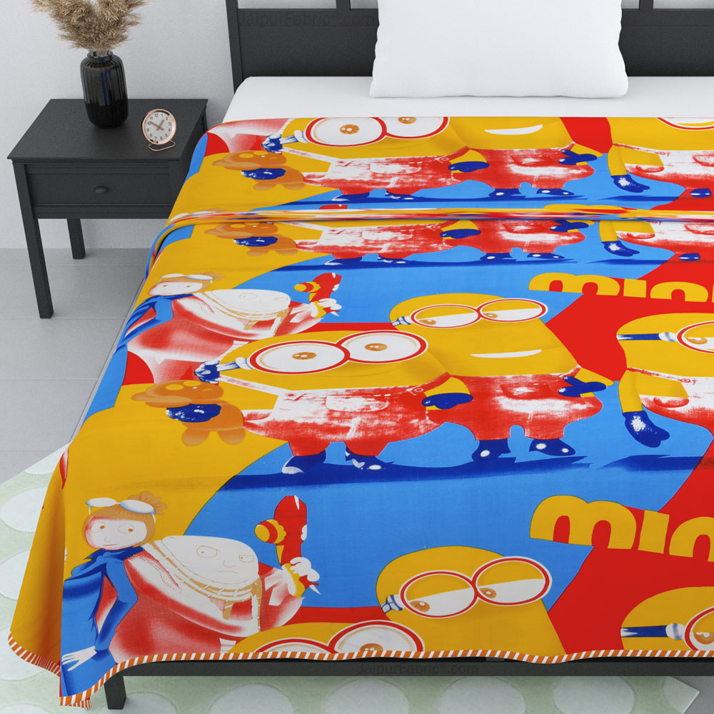 Minions Cotton Dohar for Kids Single Bed