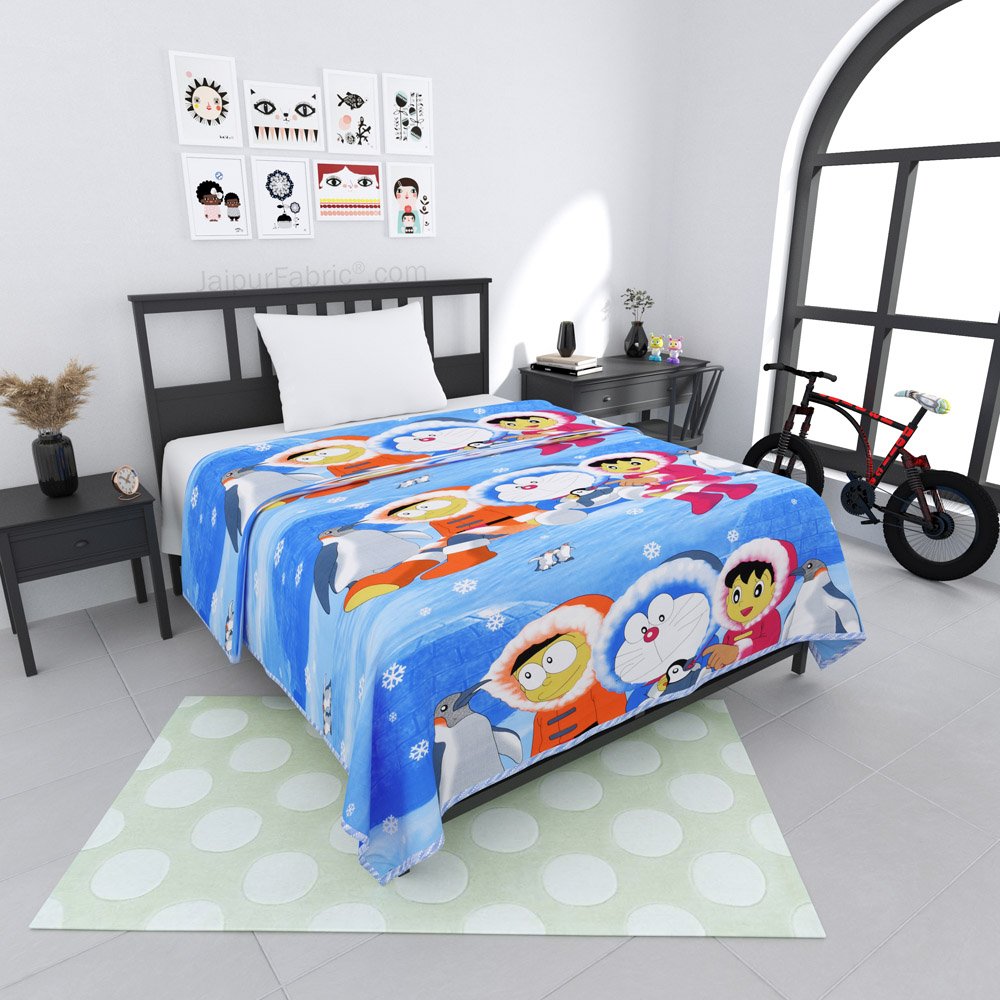 Doraemon Cotton Dohar for Kids Single Bed