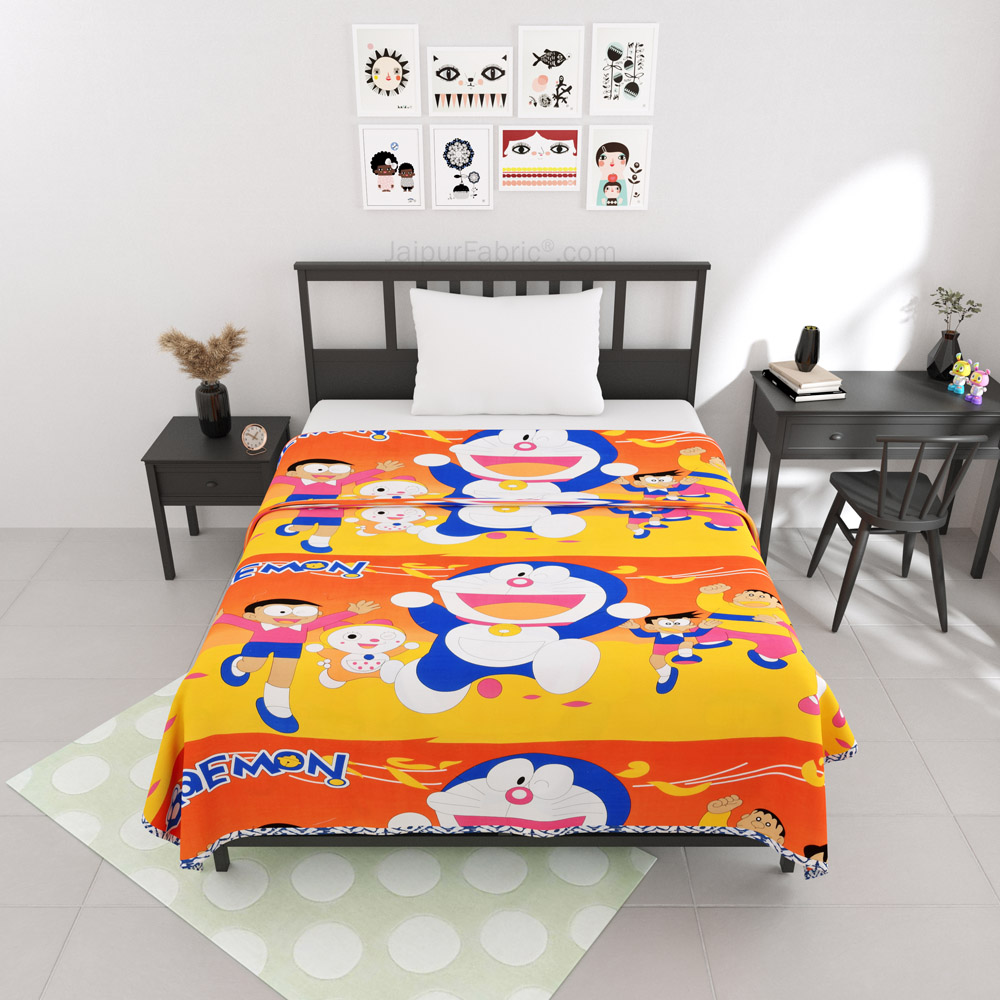 Nobita Doraemon Cotton Dohar for Kids Single Bed