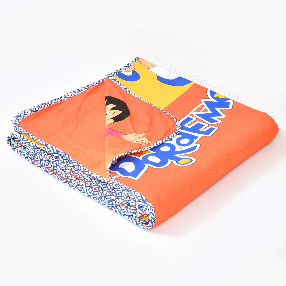 Nobita Doraemon Cotton Dohar for Kids Single Bed