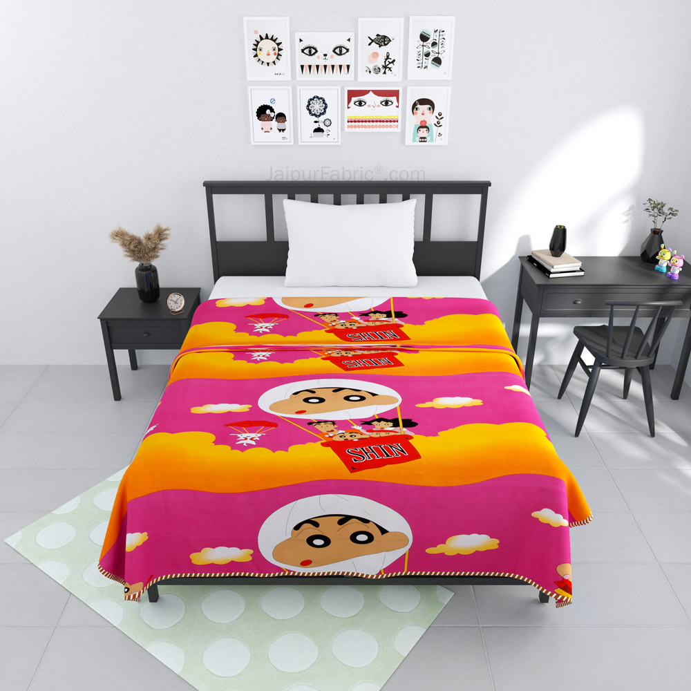 Shinchan Cotton Dohar for Kids Single Bed