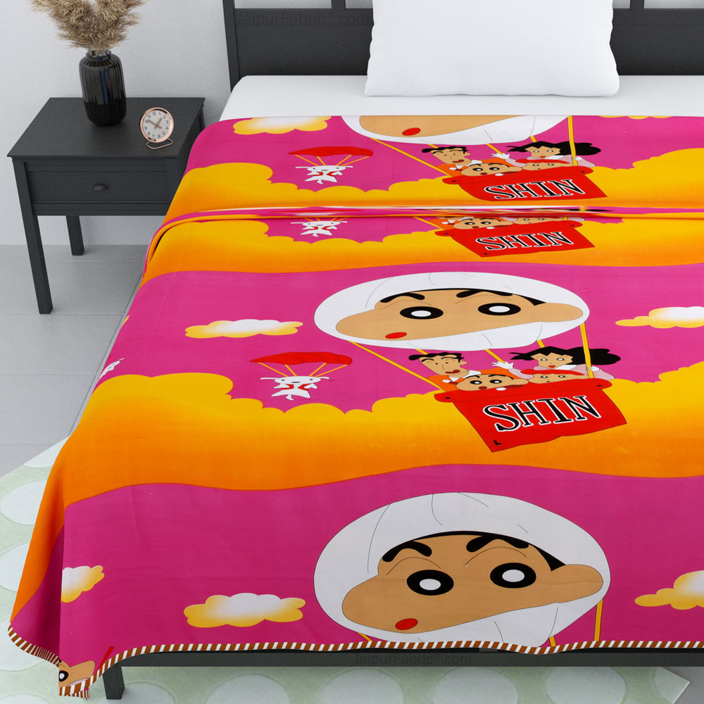 Shinchan Cotton Dohar for Kids Single Bed