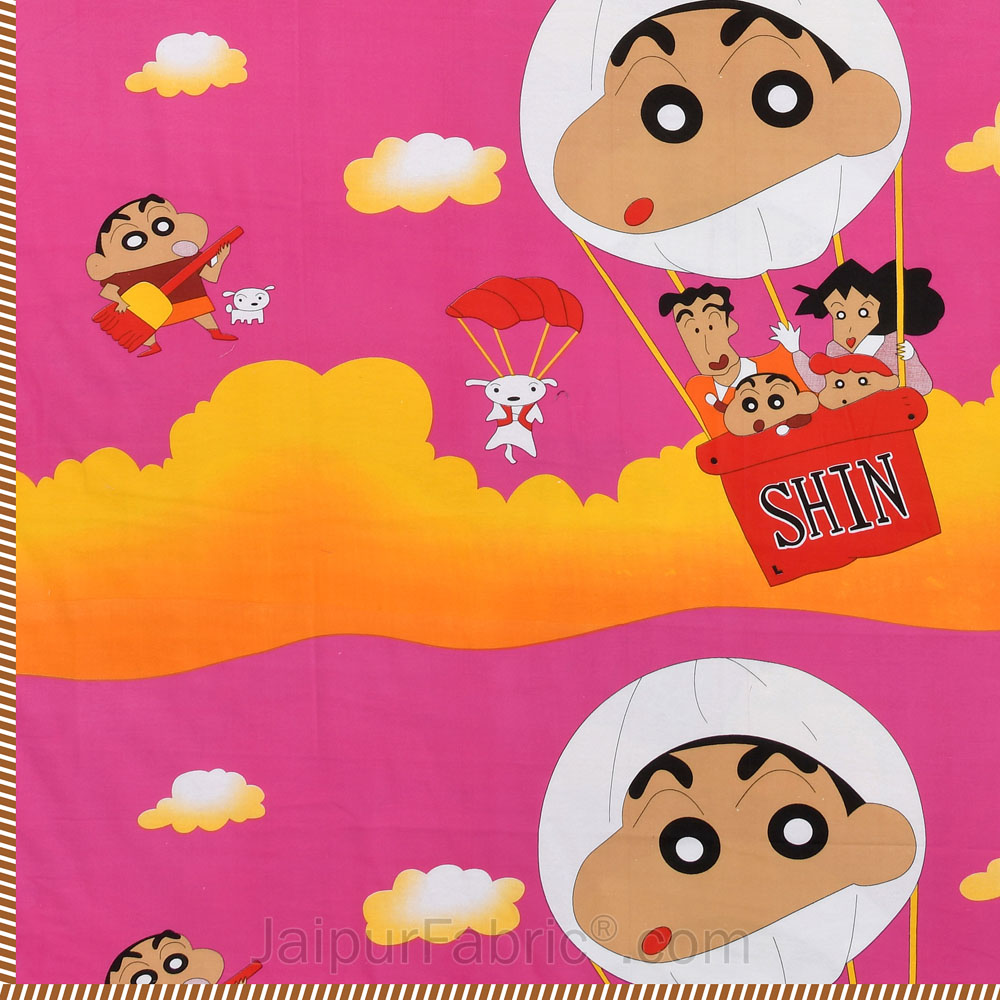 Shinchan Cotton Dohar for Kids Single Bed