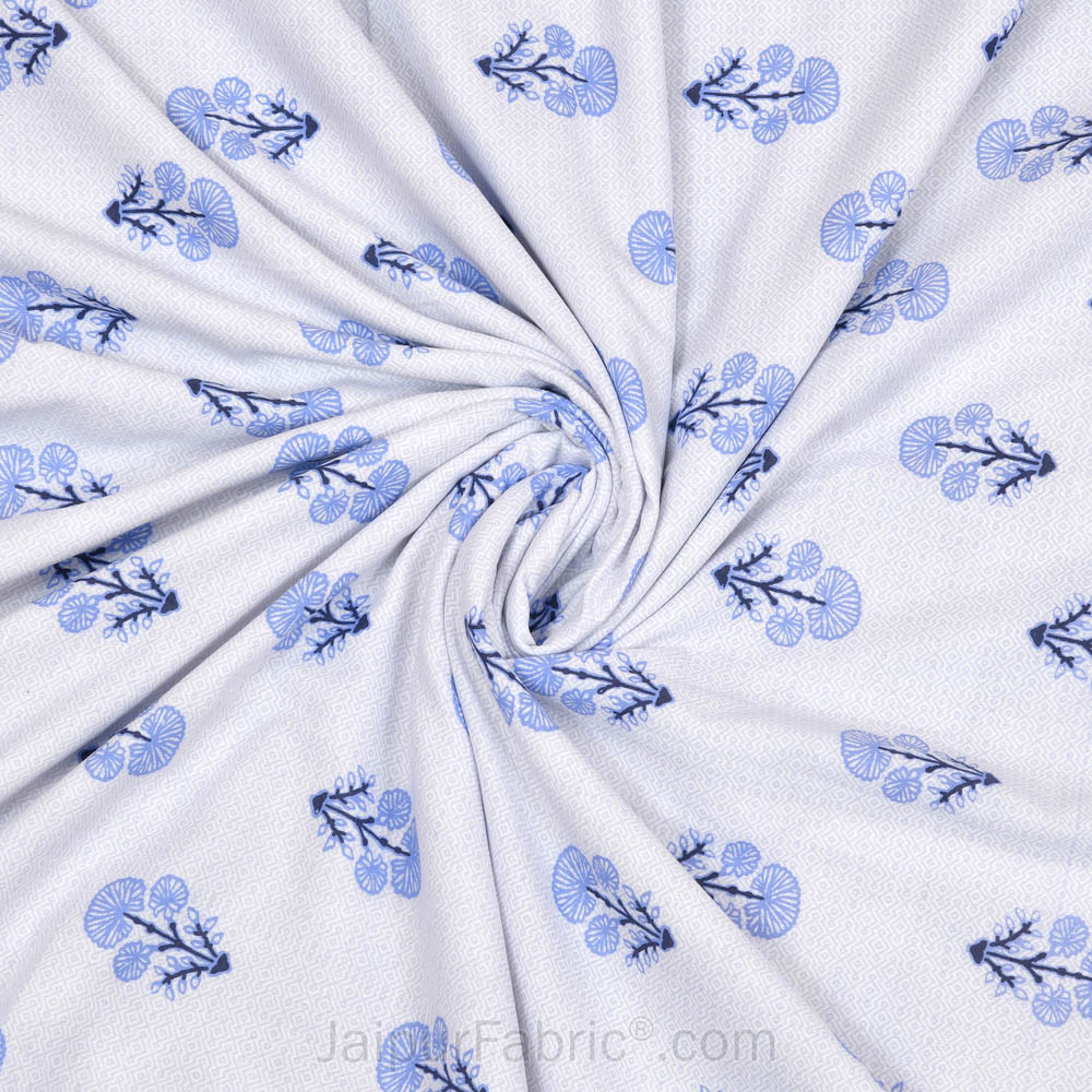 Blue Blossomy Pure Cotton Single Bed Dohar