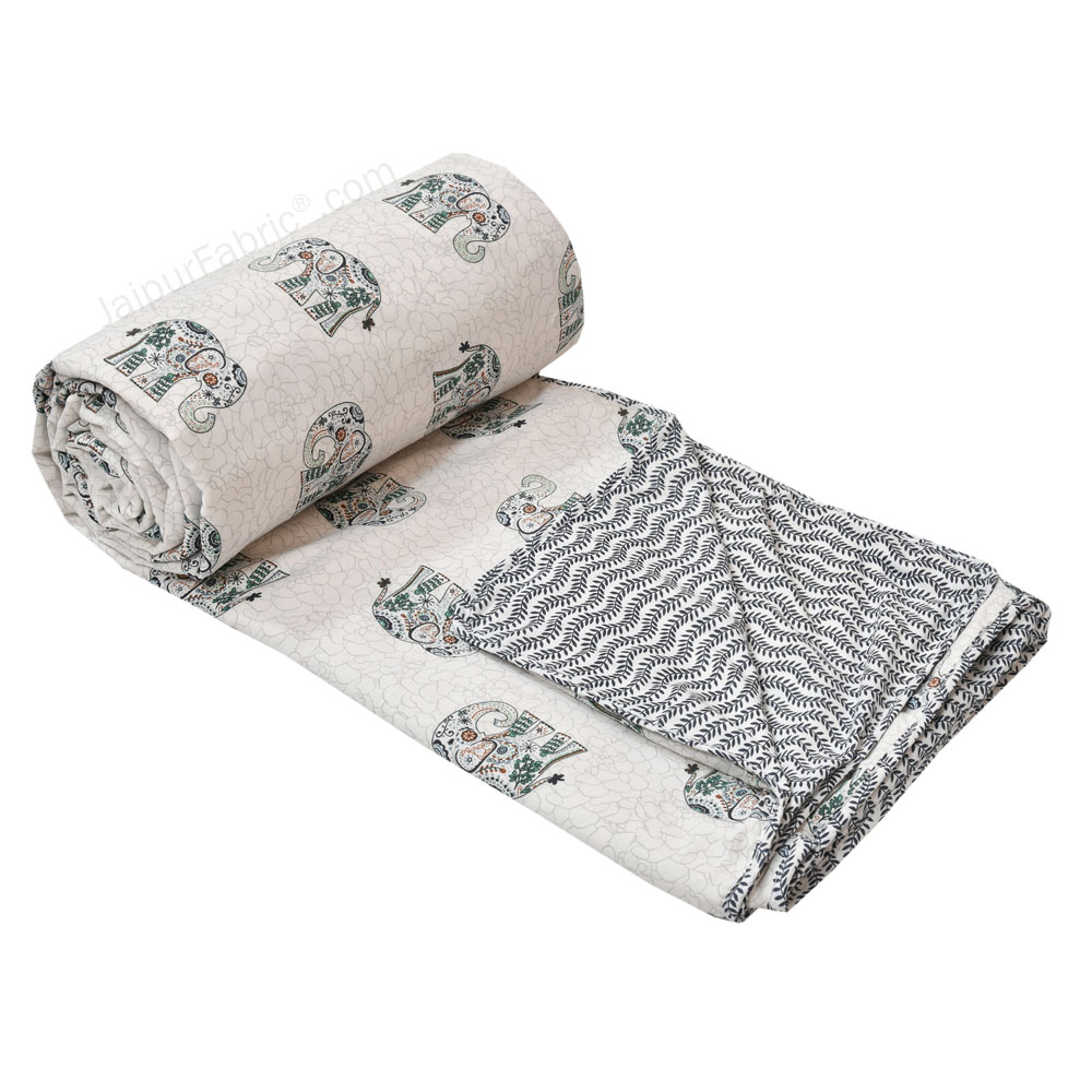 Green Elephant Pure Cotton Single Bed Dohar