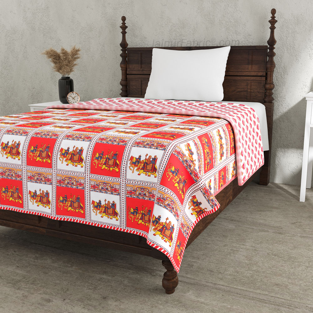 Royal Sanganeri Pure Cotton Reversible Single Bed AC Quilt Dohar