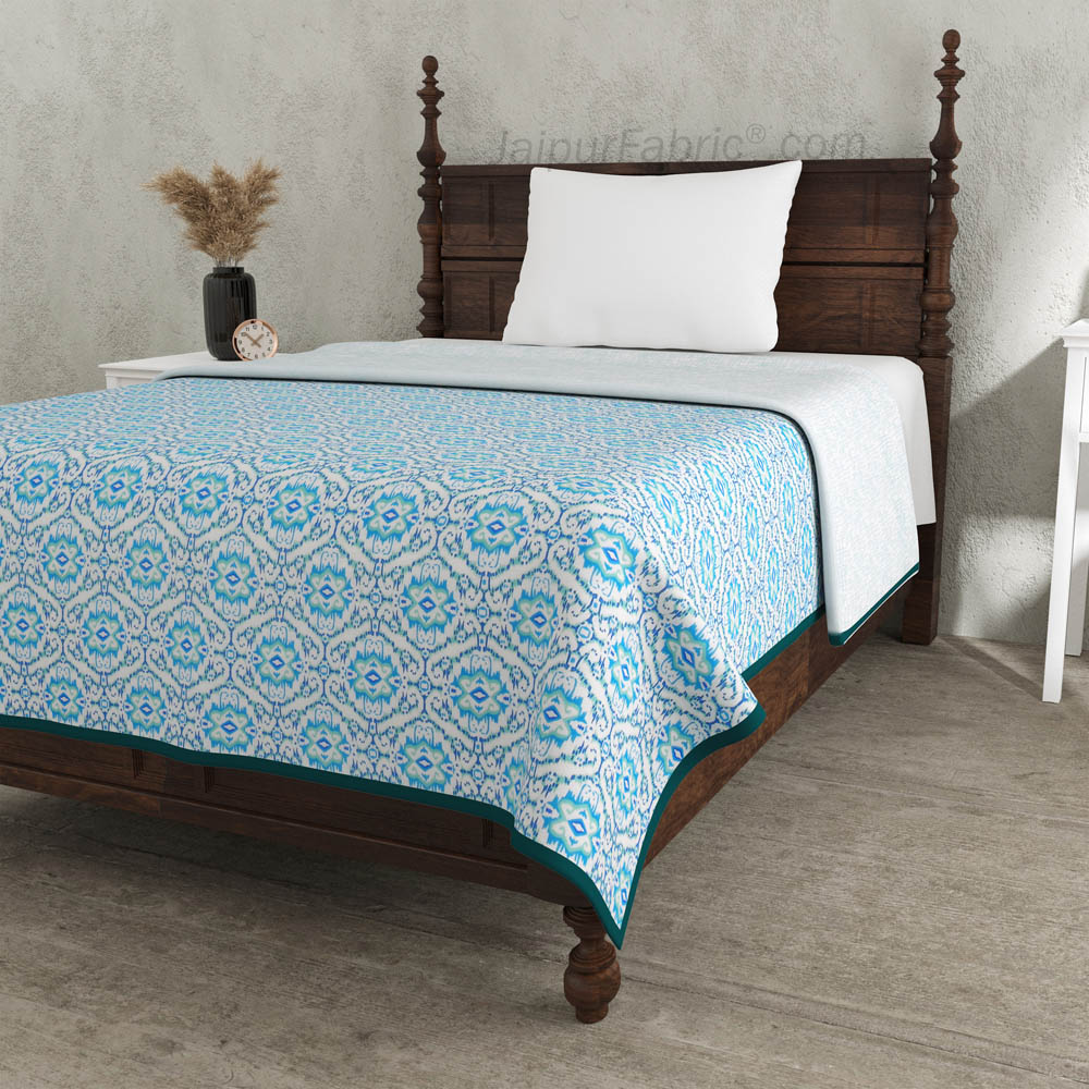 The Illusion Blueish Single Bed Dohar Blanket