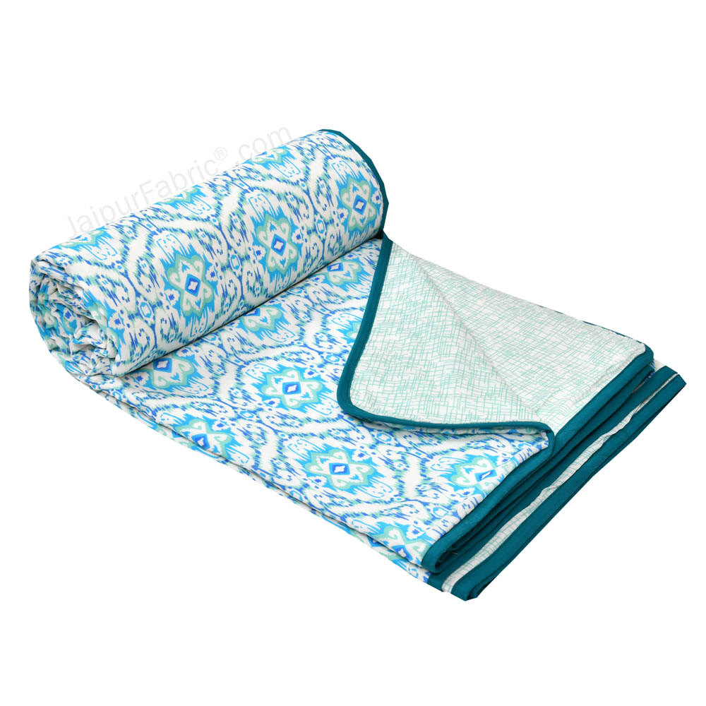 The Illusion Blueish Single Bed Dohar Blanket