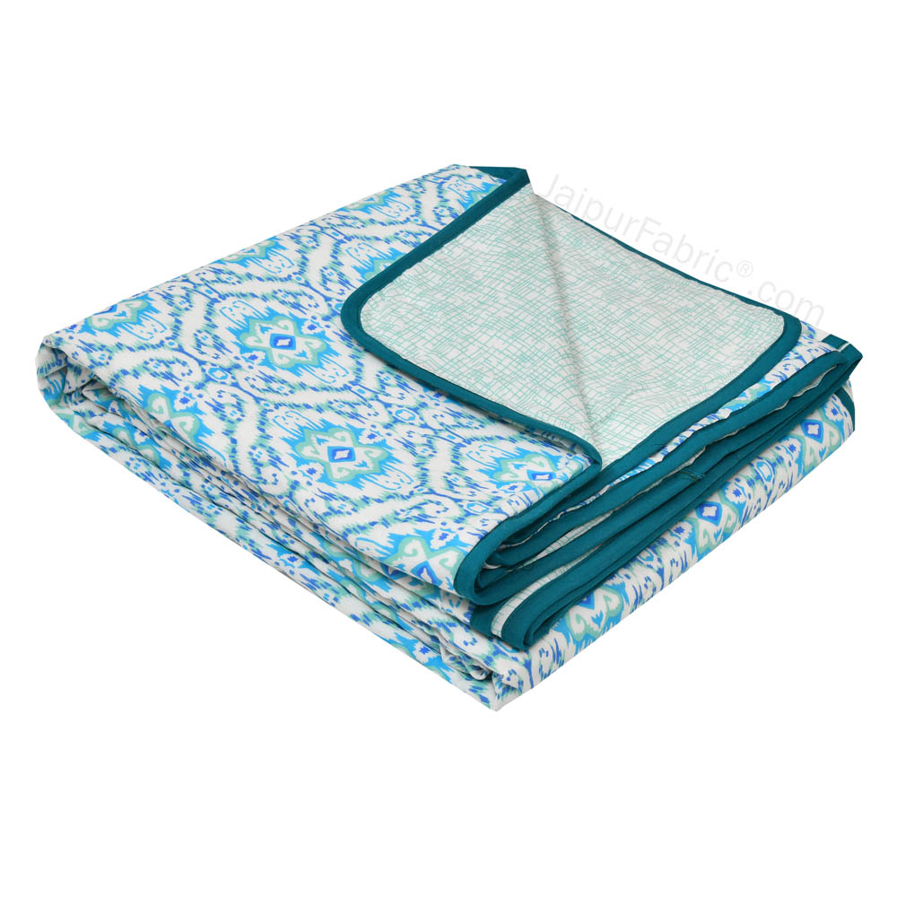 The Illusion Blueish Single Bed Dohar Blanket